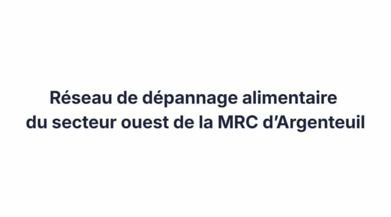 Réseau de dépannage alimentaire du secteur ouest de la MRC d’Argenteuil